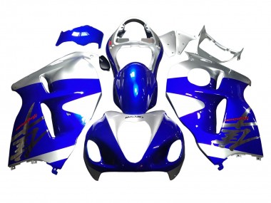 Custom 1996-2007 Suzuki GSXR 1300 Hayabusa Motorcycle Fairings - Blue Silver Hayabusa UK