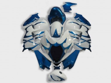 Custom 1996-2007 Suzuki GSXR 1300 Hayabusa Motorcycle Fairings - White Dark Blue UK