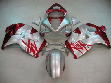 Custom 1996-2007 Suzuki GSXR 1300 Hayabusa Motorcycle Fairings - Silver Red Hayabusa UK