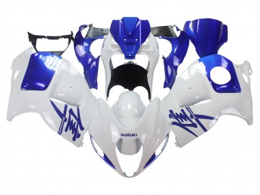 Custom 1996-2007 Suzuki GSXR 1300 Hayabusa Motorcycle Fairings - White Blue Hayabusa UK