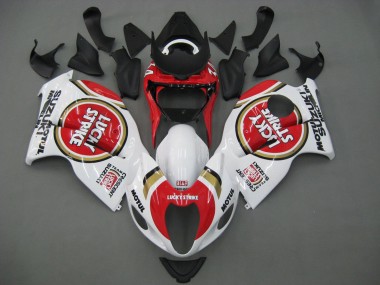 Custom 1996-2007 Suzuki GSXR 1300 Hayabusa Motorcycle Fairings - White Red Motul UK