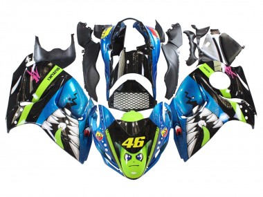 Custom 2008-2020 Blue Green Black Shark 46 Suzuki GSXR 1300 Hayabusa Motorcycle Fairings UK