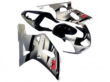 Custom 2001-2003 Suzuki GSXR 600 / GSXR 750 Motorcycle Fairing - Silver Glossy Black Red UK