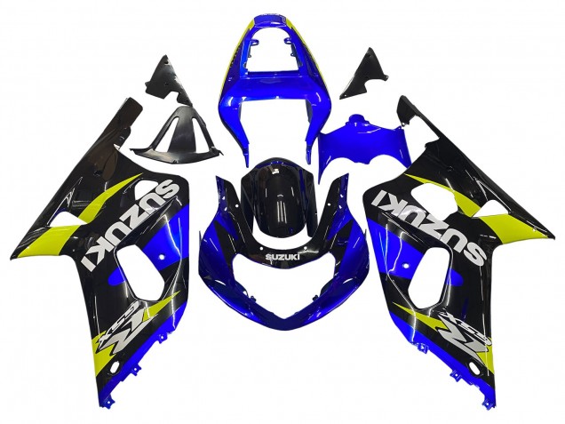 2001-2003 Suzuki GSXR 600 / GSXR 750 Motorcycle Fairings - Blue Yellow Glossy Black UK