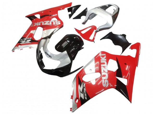 2001-2003 Suzuki GSXR 600 / GSXR 750 Motorcycle Fairing - Red White Glossy Black UK