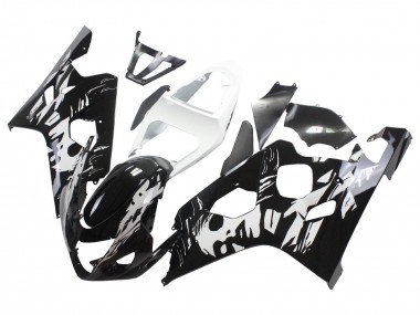 Custom 2004-2005 Suzuki GSXR 600 / GSXR 750 Motorcycle Fairing - White Black UK