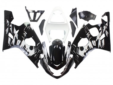Custom 2004-2005 Suzuki GSXR 600 / GSXR 750 Motorcycle Fairing - White Black UK