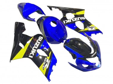 Custom 2004-2005 Suzuki GSXR 600 / GSXR 750 Motorcycle Fairings - Blue Yellow Black UK