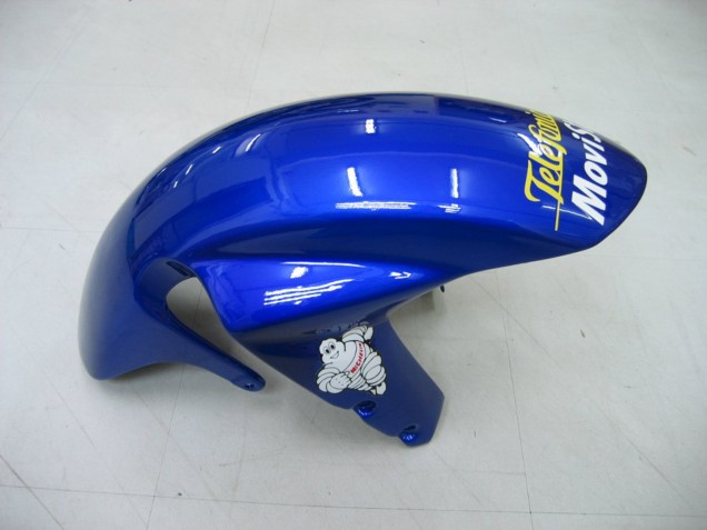 2004-2005 Suzuki GSXR 600 / GSXR 750 Motorcycle Fairings - Blue White Yellow Green Telefumica Motul MoviStar UK