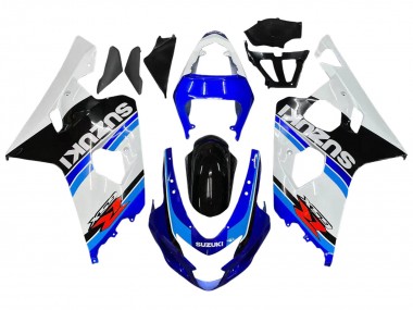 Custom 2004-2005 Suzuki GSXR 600 / GSXR 750 Motorcycle Fairing - White Blue Black Red UK