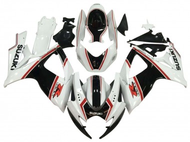 Custom 2006-2007 Suzuki GSXR 600 / GSXR 750 Motorcycle Fairing - White Black Red UK