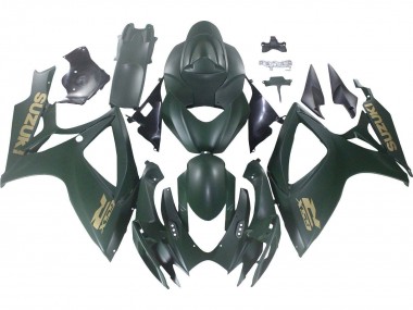 Custom 2006-2007 Suzuki GSXR 600 / GSXR 750 Motorcycle Fairings - Matte Army Green UK