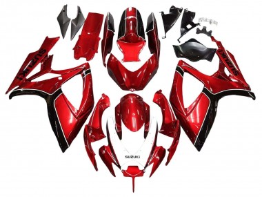 Custom 2006-2007 Suzuki GSXR 600 / GSXR 750 Motorcycle Fairings - Red Black UK