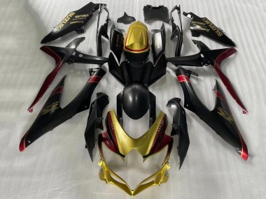 Custom 2006-2007 Suzuki GSXR 600 / GSXR 750 Motorcycle Fairings - Gold Matte Black Red UK