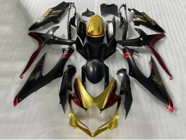 Custom 2006-2007 Suzuki GSXR 600 / GSXR 750 Motorcycle Fairings - Gold Matte Black Red UK