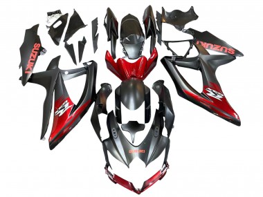 Custom 2008-2010 Suzuki GSXR 600 / GSXR 750 Motorcycle Fairings - Matte Black Red UK