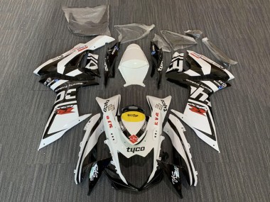Custom 2008-2010 Suzuki GSXR 600 / GSXR 750 Motorcycle Fairings - White Yellow Black Tyco UK