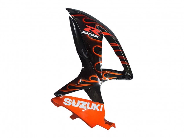 2008-2010 Suzuki GSXR 600 / GSXR 750 Motorcycle Fairings - Glossy Black Orange Flame UK