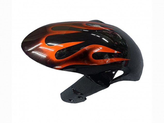 2008-2010 Suzuki GSXR 600 / GSXR 750 Motorcycle Fairings - Glossy Black Orange Flame UK