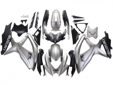 Custom 2008-2010 Suzuki GSXR 600 / GSXR 750 Motorcycle Fairings - Silver Matte Black UK