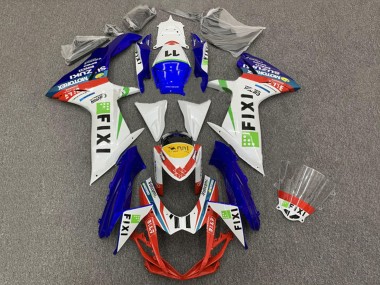 Custom 2008-2010 Suzuki GSXR 600 / GSXR 750 Motorcycle Fairings - White Blue Red Green Yellow Fixi 11 UK