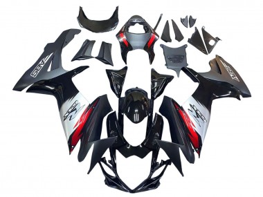Custom 2011-2024 Suzuki GSXR 600 / GSXR 750 Motorcycle Fairings - Glossy Black Forged Carbon Fiber Silver Red UK