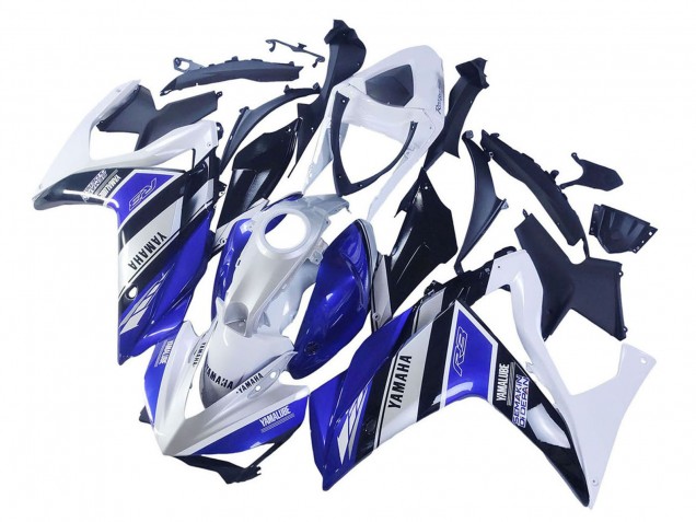 2015-2018 Yamaha YZF R3/R25 Motorcycle Fairings - White Blue Black Yamalube UK