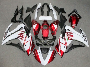 Custom 2015-2018 Yamaha YZF R3/R25 Motorcycle Fairings - White Red Fiat Motul UK
