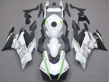 Custom 2019-2021 Yamaha YZF R3/R25 Motorcycle Fairings - White Green Silver Black UK