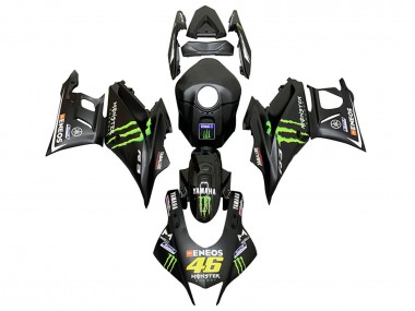 Custom 2019-2021 Yamaha YZF R3/R25 Motorcycle Fairings - Black Green ENEOS Monster 46 UK
