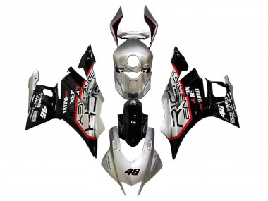 Custom 2019-2021 Yamaha YZF R3/R25 Motorcycle Fairings - Silver Red Black 46 UK