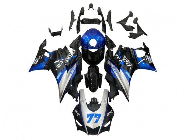 2019-2021 Yamaha YZF R3/R25 Motorcycle Fairings - Silver Blue Black 77 UK