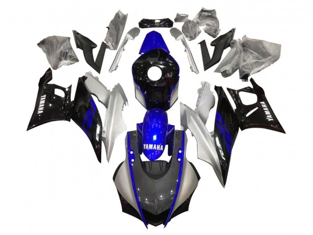 2019-2021 Yamaha YZF R3/R25 Motorcycle Fairings - Silver Blue Black Carbon Fiber Style UK
