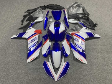 Custom 2019-2021 Yamaha YZF R3/R25 Motorcycle Fairings - White Blue Red Semakin Didepan UK