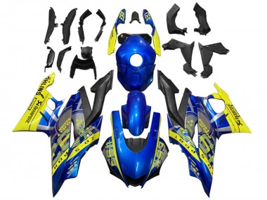 Custom 2019-2021 Yamaha YZF R3/R25 Motorcycle Fairings - Yellow Blue Black Motul UK