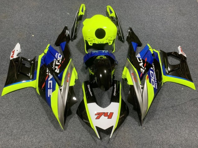 2022-2024 Yamaha YZF R3/R25 Motorcycle Fairings - Neon Green Blue Glossy Black 74 UK