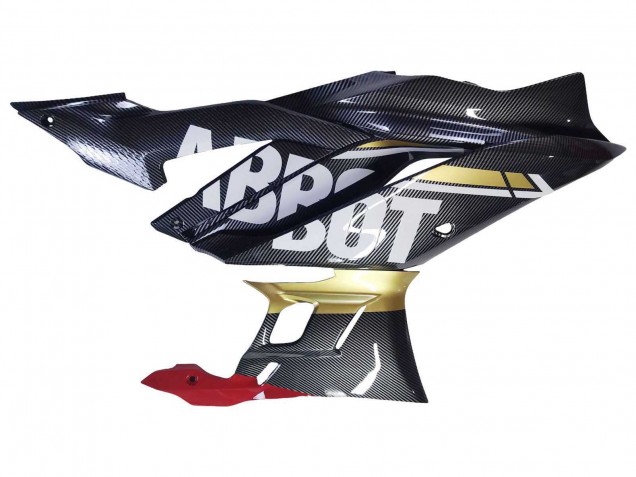 2022-2024 Yamaha YZF R3/R25 Motorcycle Fairings - Black Carbon Fiber Style Gold Red ABBOT UK