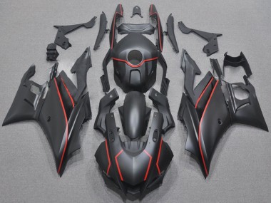 Custom 2022-2024 Yamaha YZF R3/R25 Motorcycle Fairings - Matte Black Red UK