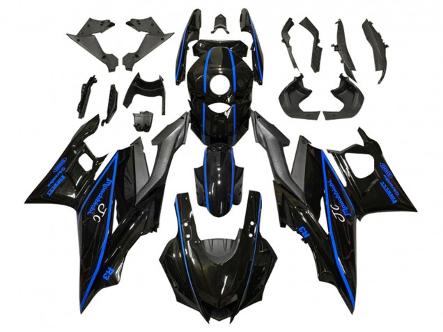 2022-2024 Yamaha YZF R3/R25 Motorcycle Fairings - Glossy Black Blue UK
