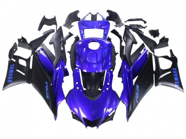 2022-2024 Yamaha YZF R3/R25 Motorcycle Fairing - Blue Matte Black UK