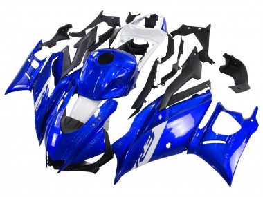 Custom 2022-2024 Yamaha YZF R3/R25 Motorcycle Fairings - Blue White Matte Black UK