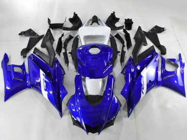 Custom 2022-2024 Yamaha YZF R3/R25 Motorcycle Fairings - Blue White Matte Black UK