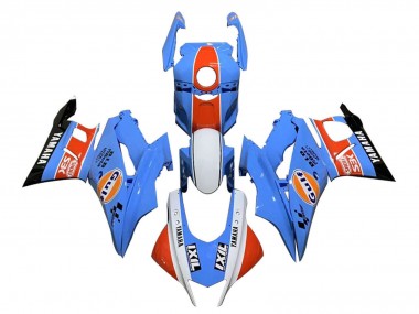 Custom 2022-2024 Yamaha YZF R3/R25 Motorcycle Fairings - Blue Orange White Gulf UK