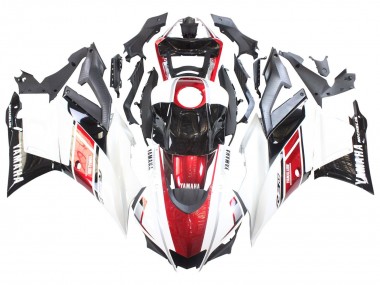 Custom 2022-2024 Yamaha YZF R3/R25 Motorcycle Fairings - White Red Black Yamalube UK