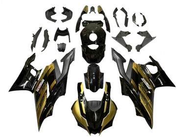 Custom 2022-2024 Yamaha YZF R3/R25 Motorcycle Fairings - Gold Glossy Black Semakin Didepan UK