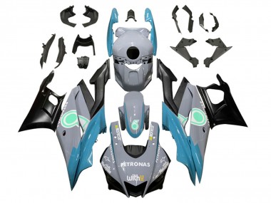 Custom 2022-2024 Yamaha YZF R3/R25 Motorcycle Fairings - Nardo Grey Blue Green Black Petronas UK