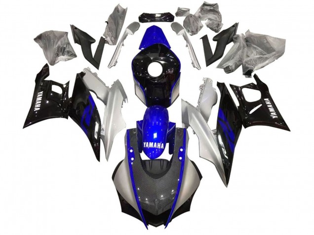 2022-2024 Yamaha YZF R3/R25 Motorcycle Fairing - Silver Blue Black Carbon Fiber Style UK