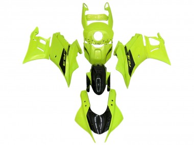 Custom 2022-2024 Yamaha YZF R3/R25 Motorcycle Fairings - Neon Green Glossy Black UK