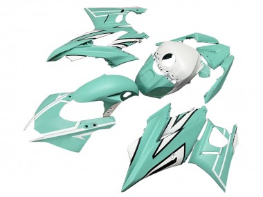 Custom 2022-2024 Yamaha YZF R3/R25 Motorcycle Fairings - Light Green White Black Stripe UK
