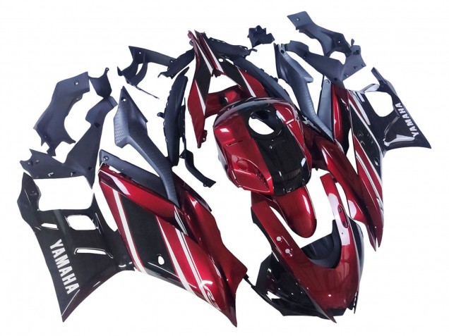2022-2024 Yamaha YZF R3/R25 Motorcycle Fairing - Red White Glossy Black UK